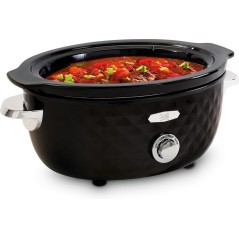 FRITEL Family Slow Cooker 5.5L - Black/Chrome - Perfect for Effortless Cooking & Family Meals!